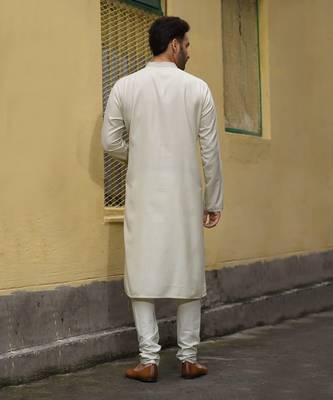 Beidge Sequence Work Front Open Kurta Set 2