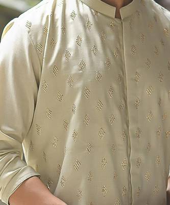 Beidge Sequence Work Front Open Kurta Set 4