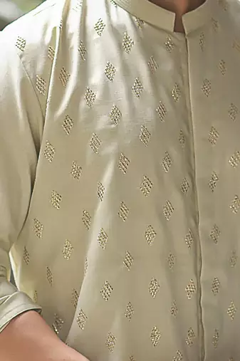 Beidge Sequence Work Front Open Kurta Set
