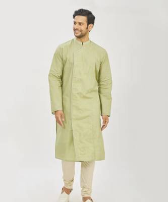 Pista Green Bird Embroidery Kurta Set 1