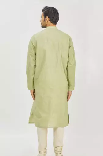 Pista Green Bird Embroidery Kurta Set