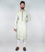 Light Green Hand Embroidered Kurta Set