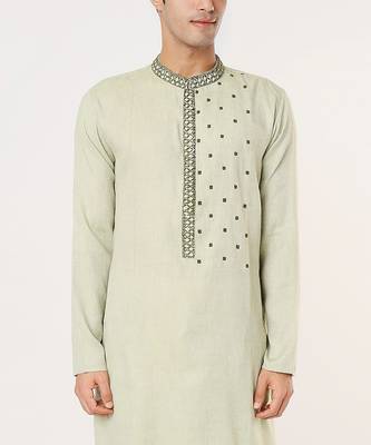 Light Green Hand Embroidered Kurta Set 2