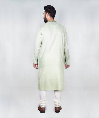 Light Green Hand Embroidered Kurta Set 3
