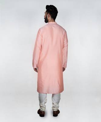Pink Flap With Katha Embroidered Kurta Set 3