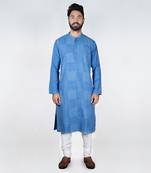 Blue Heavy Box Cord Embroidery Kurta Set