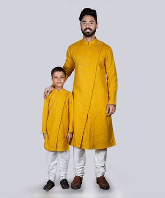 Blue Goggles Embroidery With Pintux Kurta Set 3