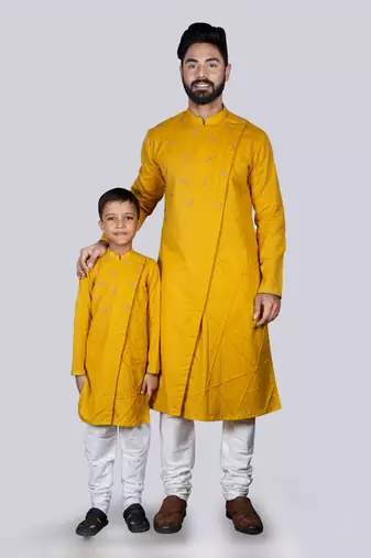 Blue Goggles Embroidery With Pintux Kurta Set
