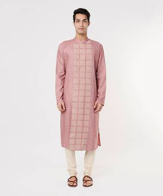 Mauve Cord Embroidery Kurta Set 1