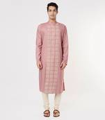 Mauve Cord Embroidery Kurta Set