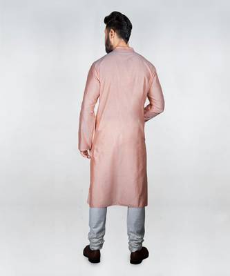 Pink Pannel Shadow Embroidery Kurta Set 2