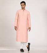 Pink Heavy Katha Hand Embroiderd Kurta Set