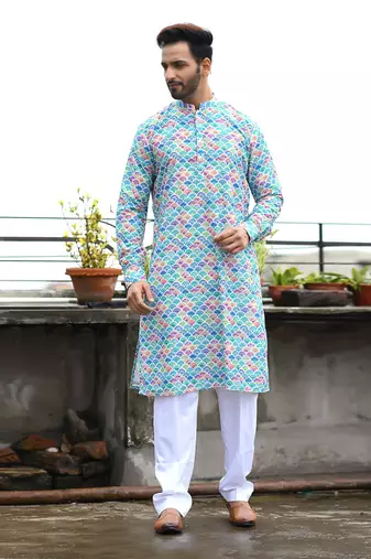 Colourful Printed Kurta With Pant Set