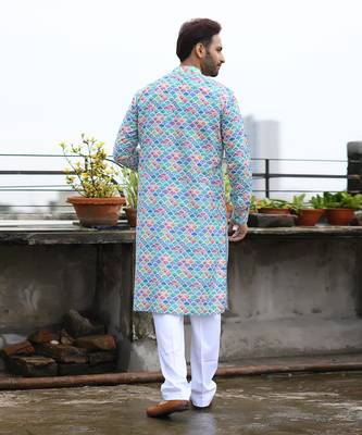 Colourful Printed Kurta With Pant Set 3