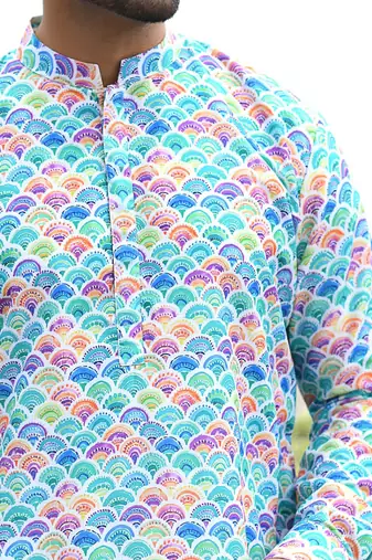 Colourful Printed Kurta With Pant Set