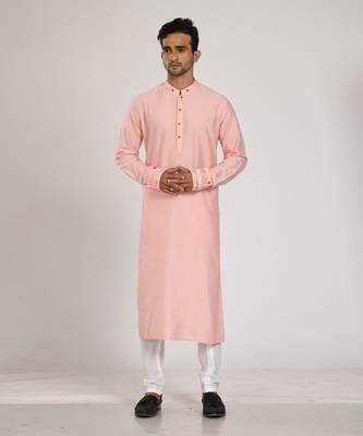 Pink Flap On Sleeves  Kurta Set 1