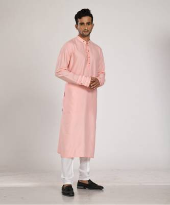 Pink Flap On Sleeves  Kurta Set 2