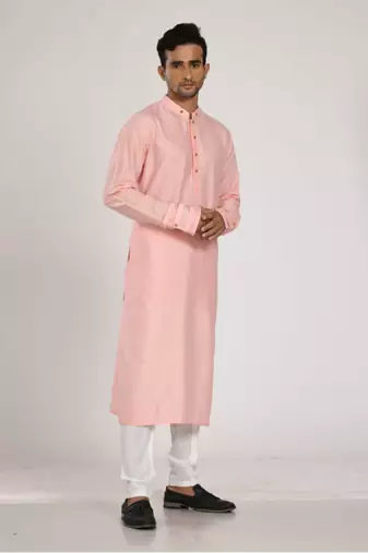 Pink Flap On Sleeves  Kurta Set