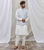 Powder Blue Kurta-Jacket Set
