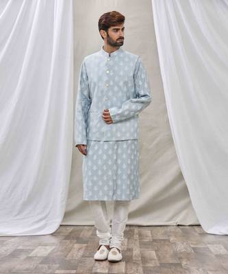 Grey Kurta-Jacket Set 1