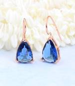 Blue Stone Studed Hoop Earrings