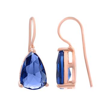 Blue Stone Studed Hoop Earrings 2