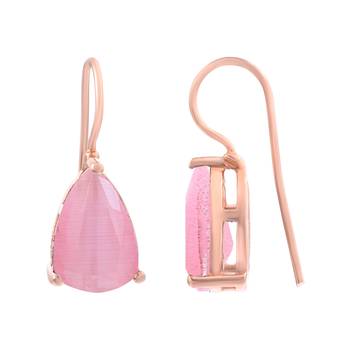 Pink stone studs hoop earrings 2