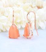 Peach Stone Studed Hoop Earrings