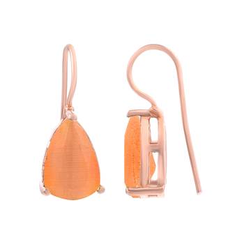 Peach Stone Studed Hoop Earrings 2