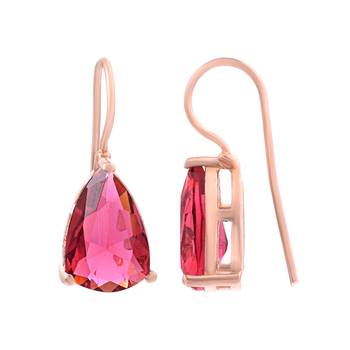 Red Stone Studed Hoop Earrings 2