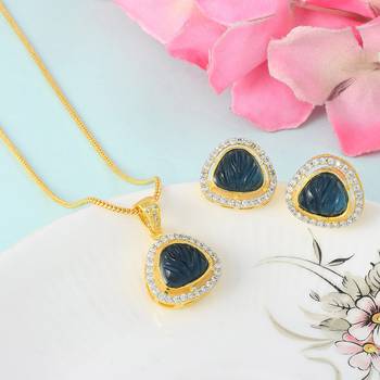 Gold Pendants With Blue Stones 1