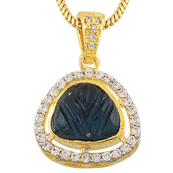Gold Pendants With Blue Stones 2