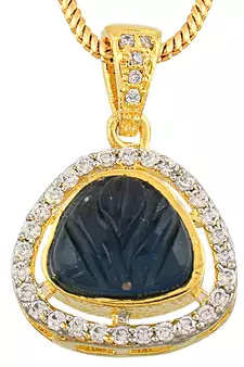 Gold Pendants With Blue Stones