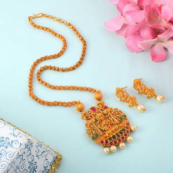 Gold Plated Temple Necklace Sets 1