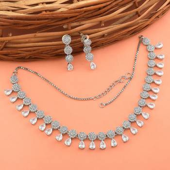 CZ Elegance Layered Stone Studded Necklace Sets 1