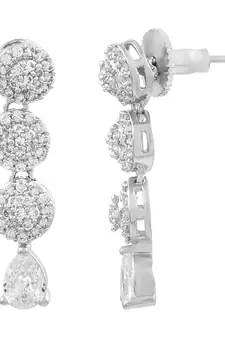 CZ Elegance Layered Stone Studded Necklace Sets