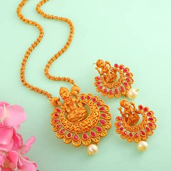 Gold Plated Laxmi Temple Necklace-sets 1