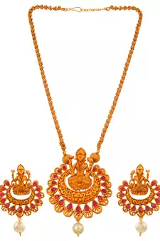 Gold Plated Laxmi Temple Necklace-sets
