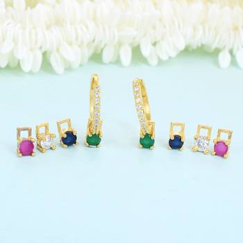 Versatile Changeable Studs Huggie Hoop Earrings 1