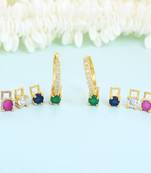 Versatile Changeable Studs Huggie Hoop Earrings