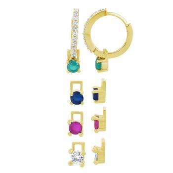 Versatile Changeable Studs Huggie Hoop Earrings 2