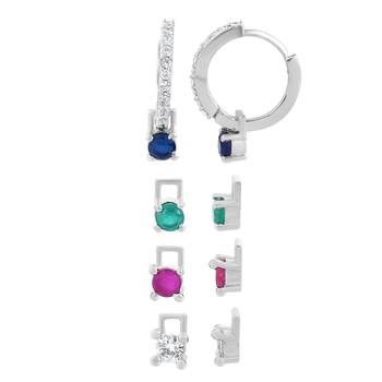Versatile Changeable Studs Huggie Hoop Earrings 2