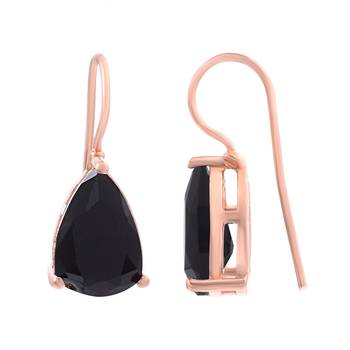 Black Stone Studs Hoop Earrings 2
