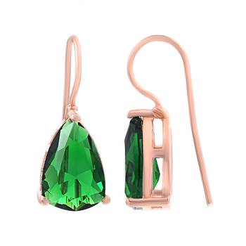 Emerald Green Stone Studded Hoop Earrings 2