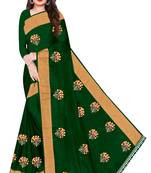 Green Thread Work Chiffon Embroidered Saree with Blouse