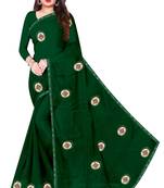 Green Swarovski Work Chiffon Embroidered Saree with Blouse