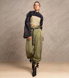 Olive Green & Black Tempest Top