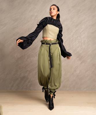 Olive Green & Black Tempest Top 2