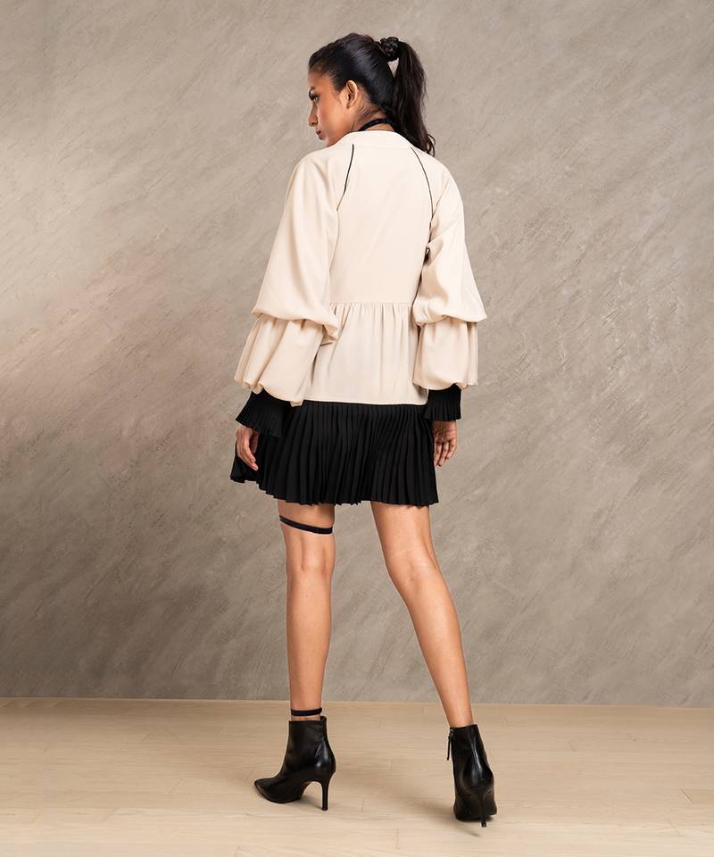 Beige & Black Harlow Dress