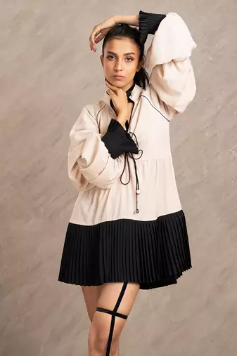 Beige & Black Harlow Dress